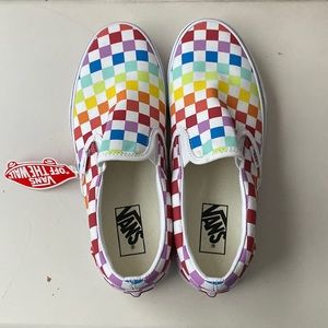 Rainbow Checkered Vans - Sticker Attached - Sizes in Description